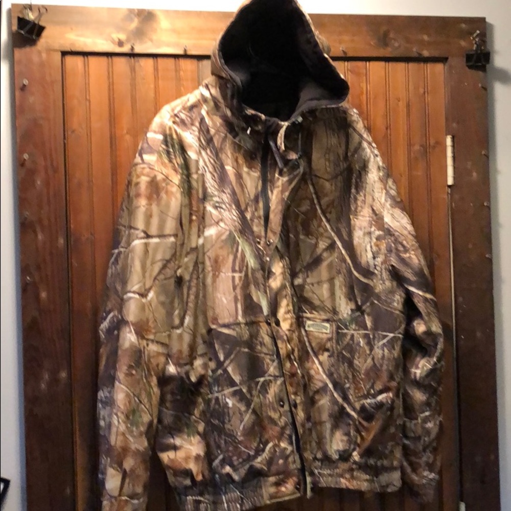 Real tree Field and Stream Camo Hooded Jacket XL